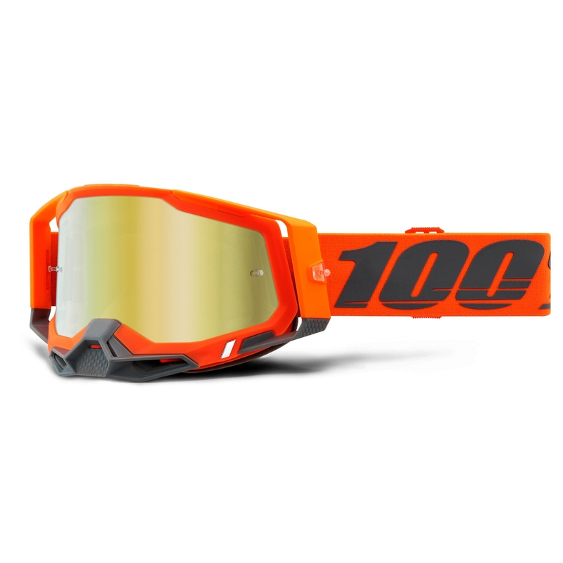 Motocross naočale 100% RACECRAFT 2 narančaste (zlatni zrcalni pleksiglas)