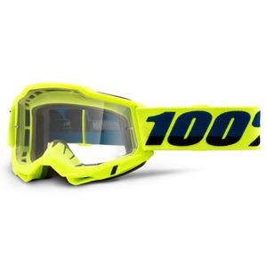 Naočale za motocross 100% ACCURI 2 fluo žute (prozirni pleksiglas)