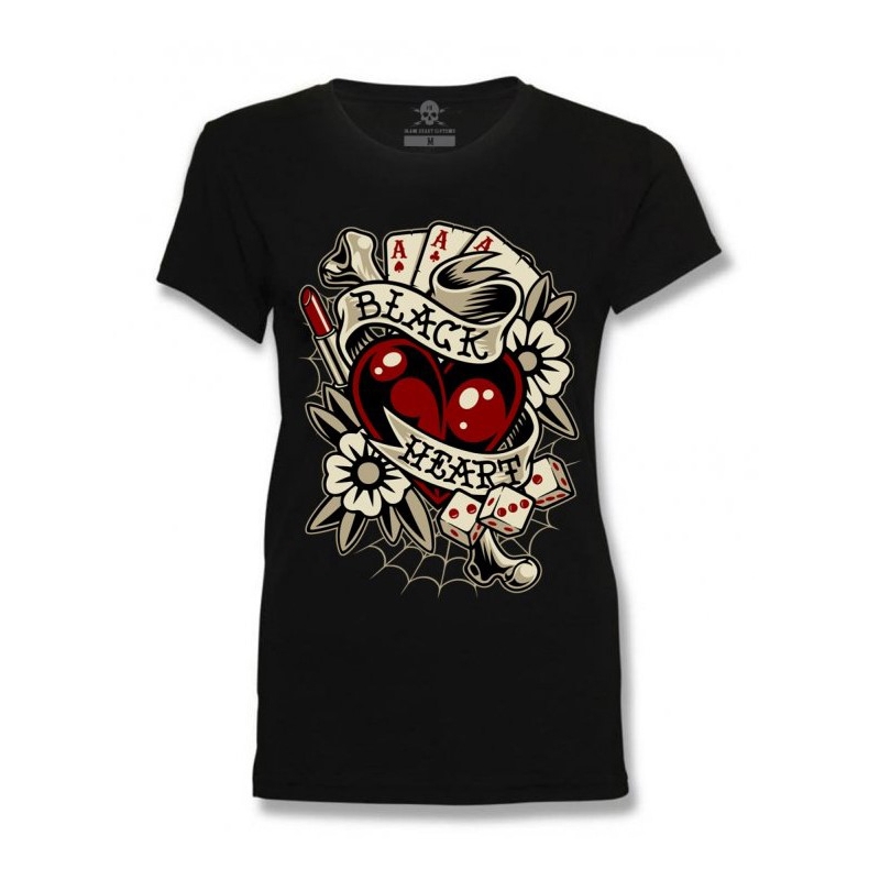 Ženska majica Black Heart Rockabilly Heart