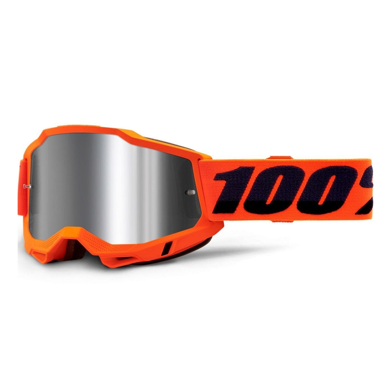 Naočale za motocross 100% ACCURI 2 narančaste (srebrni zrcalni pleksiglas)