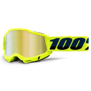 Naočale za motocross 100% ACCURI 2 fluo žute (zlatni zrcalni pleksiglas)
