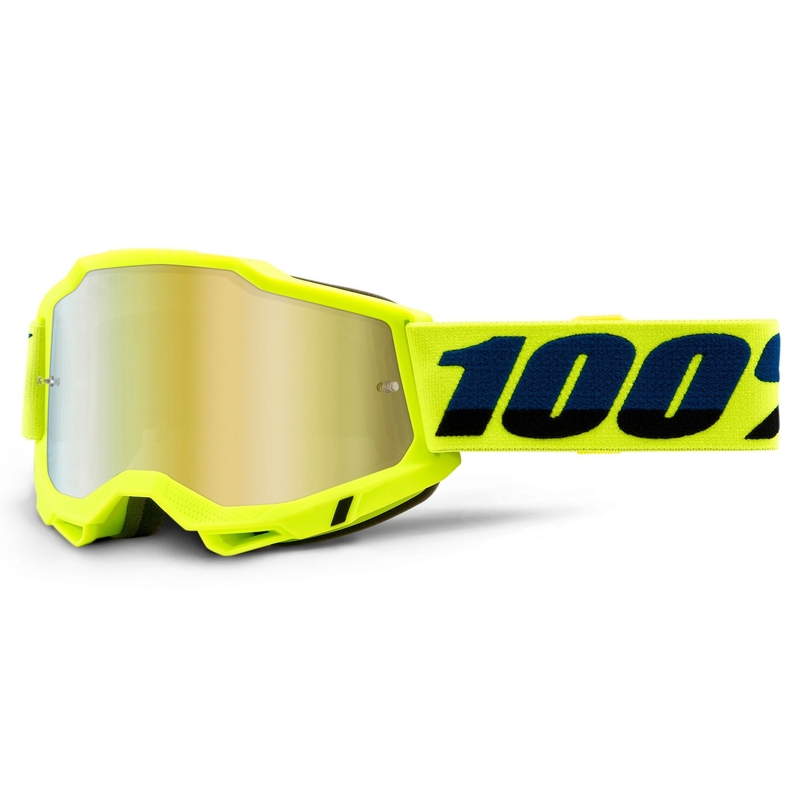 Naočale za motocross 100% ACCURI 2 fluo žute (zlatni zrcalni pleksiglas)
