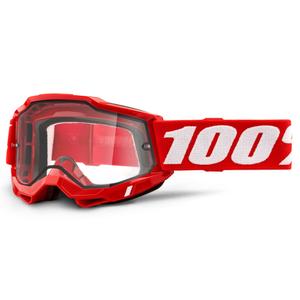 Naočale za motocross 100% ACCURI 2 crvene (dvostruki prozirni pleksiglas)