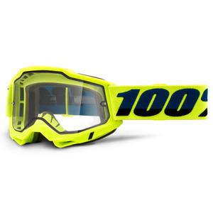 Naočale za motocross 100% ACCURI 2 fluo žute (dvostruki prozirni pleksiglas)