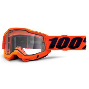 Naočale za motocross 100% ACCURI 2 narančaste (dvostruki prozirni pleksiglas)