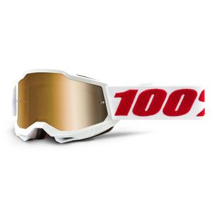 Dječje naočale za motocross 100% ACCURI 2 bijele (zlatni pleksiglas)