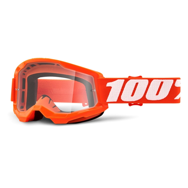 Naočale za motocross 100% STRATA 2 Orange orange (prozirni pleksiglas)