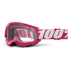 Naočale za motocross 100% STRATA 2 Fletcher Pink (prozirni pleksiglas)