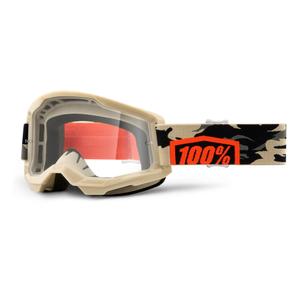 Naočale za motocross 100% STRATA 2 Kombat bež (prozirni pleksiglas)