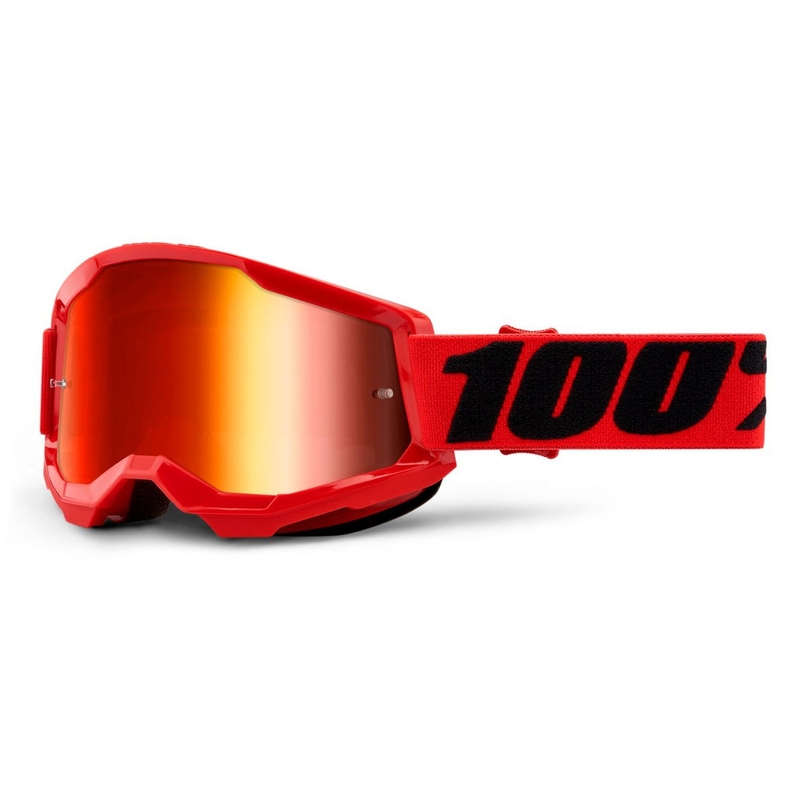 Motocross naočale 100% STRATA 2 crvene (crveni zrcalni pleksiglas)