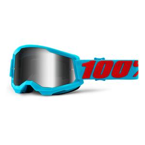 Naočale za motocross 100% STRATA 2 Summit Blue (srebrni zrcalni pleksiglas)