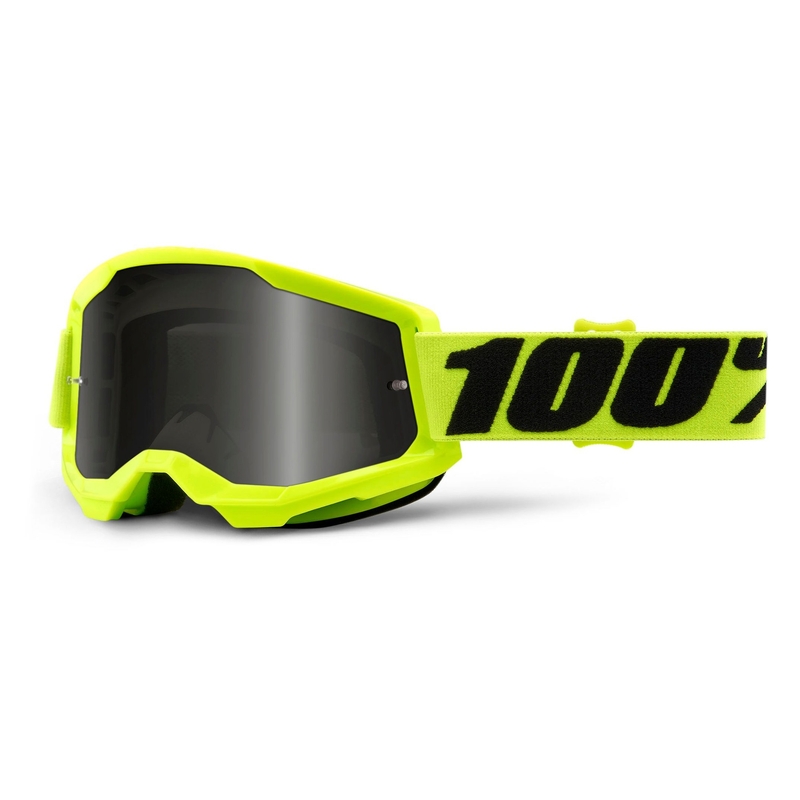 Naočale za motocross 100% STRATA 2 fluo žute (dimni pleksiglas)