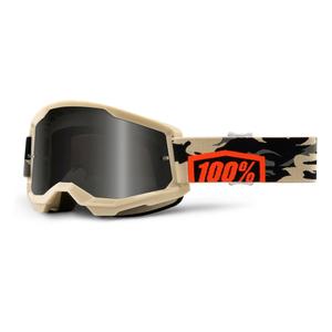Naočale za motocross 100% STRATA 2 Sand Kombat bež (dimni pleksiglas)