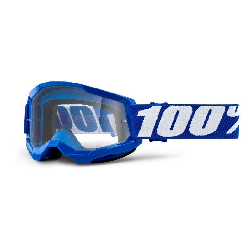 Dječje naočale za motocross 100% STRATA 2 plave (prozirni pleksiglas)
