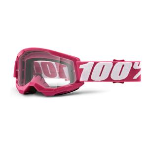 Dječje naočale za motocross 100% STRATA 2 Pink (prozirni pleksiglas)