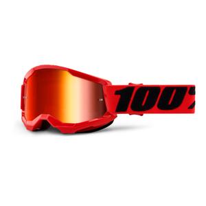 Dječje naočale za motocross 100% STRATA 2 crvene (crveni zrcalni pleksiglas)