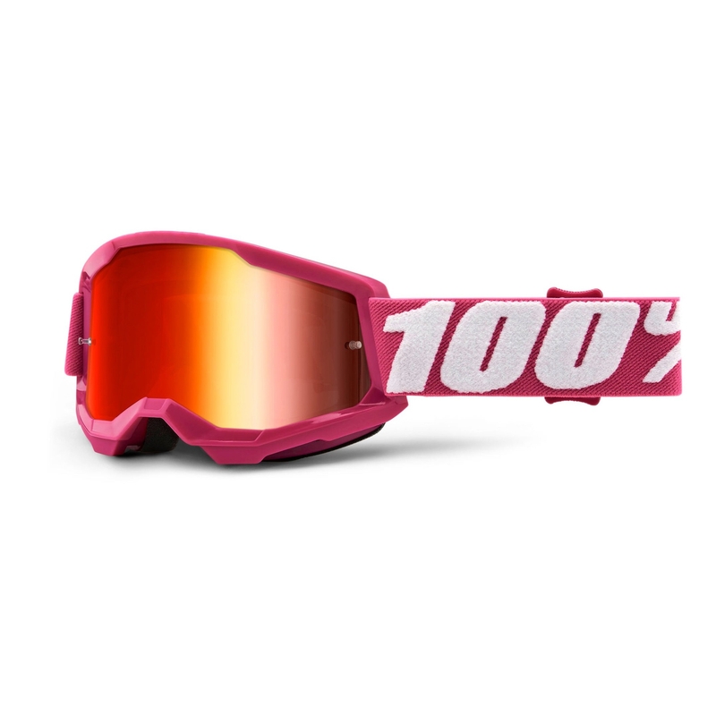 Dječje naočale za motocross 100% STRATA 2 pink (crveni zrcalni pleksiglas)