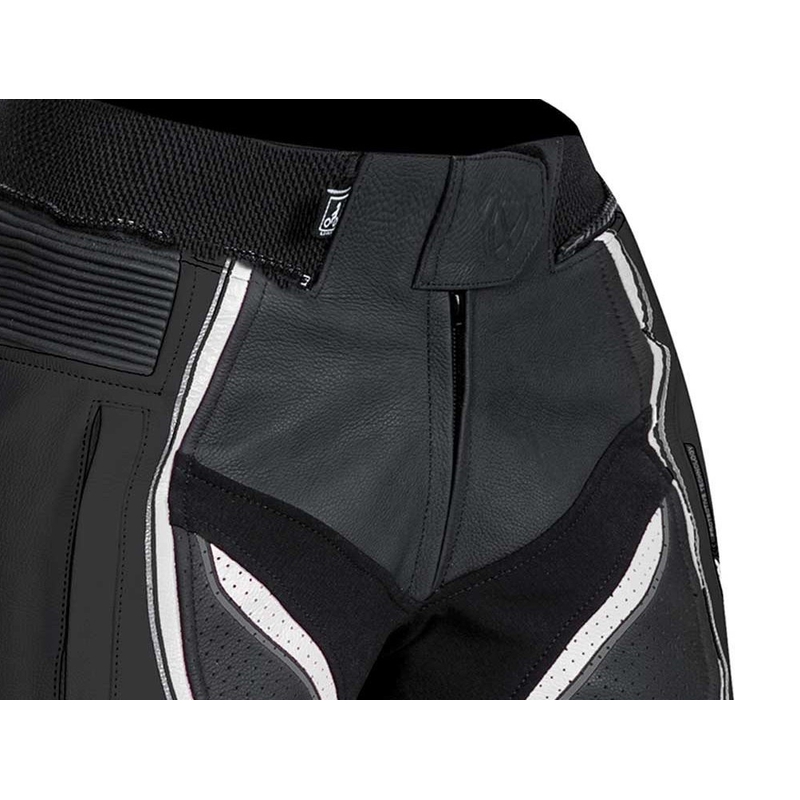 Ženske motorističke hlače IXON Vortex Lady crno-bijelo-roza rasprodaja