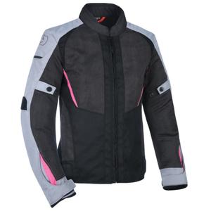 Ženska motoristička jakna Oxford Iota 1.0 Air crno-sivo-roza