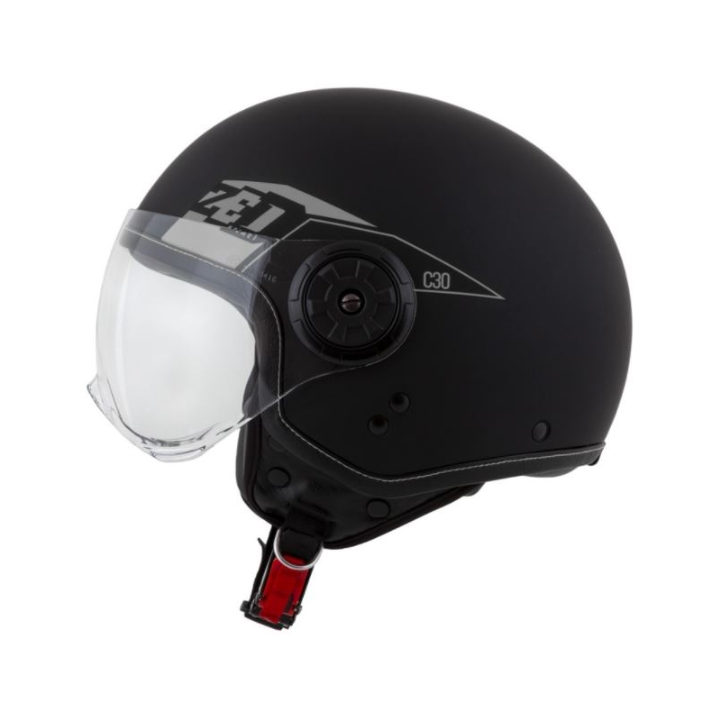 Otvorena motociklistička kaciga ZED C30 crno-siva mat rasprodaja