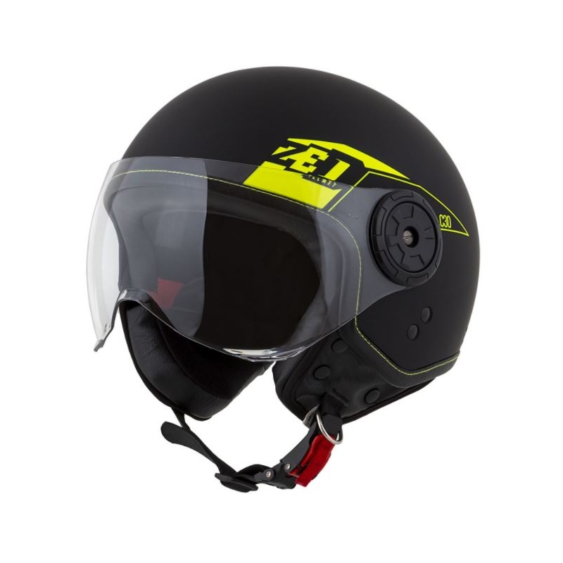 Otvorena motociklistička kaciga ZED C30 crno-fluo žuta mat