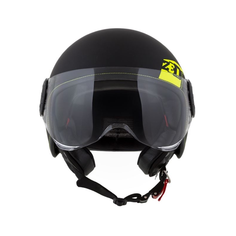 Otvorena motociklistička kaciga ZED C30 crno-fluo žuta mat