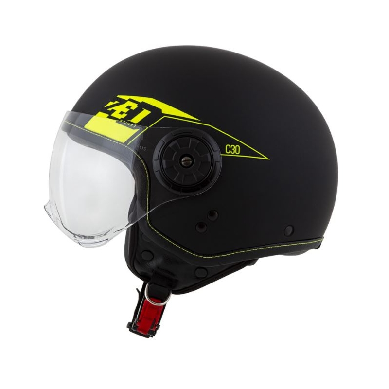 Otvorena motociklistička kaciga ZED C30 crno-fluo žuta mat