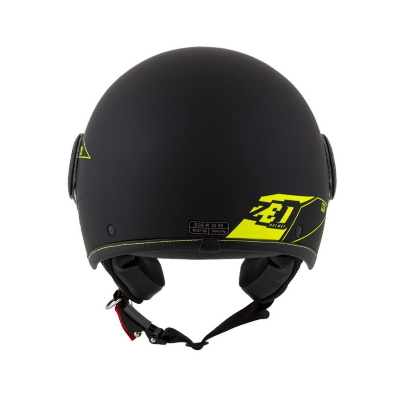 Otvorena motociklistička kaciga ZED C30 crno-fluo žuta mat