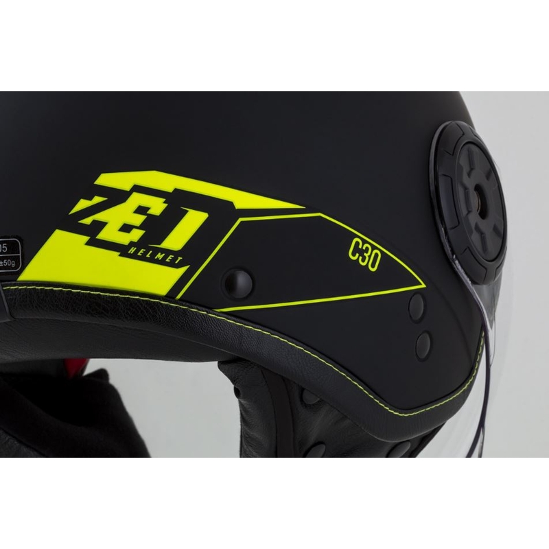 Otvorena motociklistička kaciga ZED C30 crno-fluo žuta mat