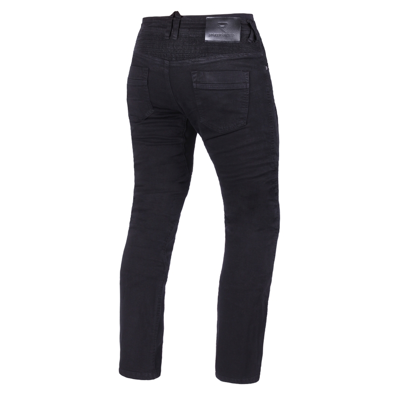 Skraćene motociklističke traperice Street Racer Stretch II CE crne