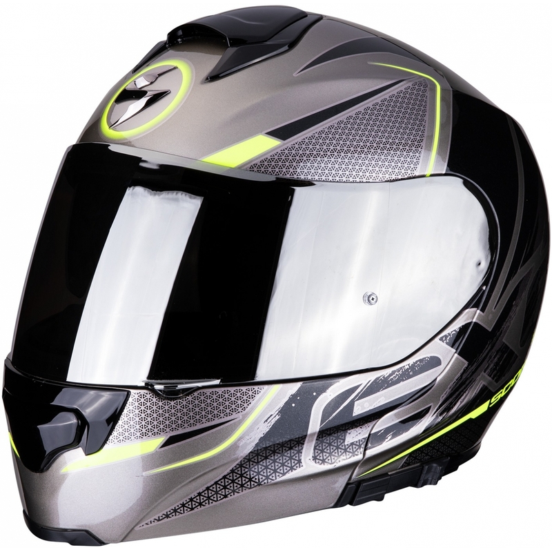 Preklopna kaciga Scorpion EXO-3000 Air Creed titanium-black-fluo yellow - II. kvaliteta