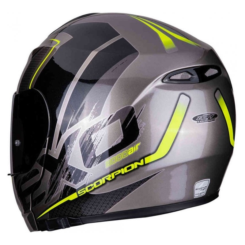 Preklopna kaciga Scorpion EXO-3000 Air Creed titanium-black-fluo yellow - II. kvaliteta