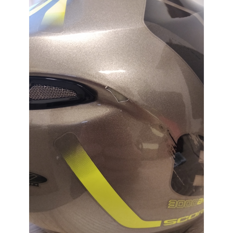Preklopna kaciga Scorpion EXO-3000 Air Creed titanium-black-fluo yellow - II. kvaliteta