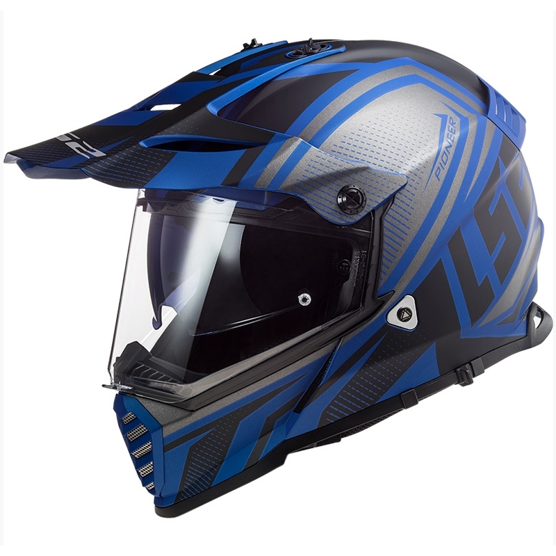 Enduro kaciga LS2 MX436 Pioneer EVO Master crna-srebrna-plava
