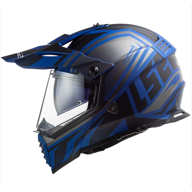 Enduro kaciga LS2 MX436 Pioneer EVO Master crna-srebrna-plava