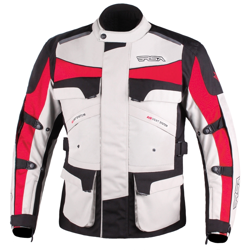 Motociklistička jakna RSA Tiger crno-sivo-crvena - II. kvaliteta