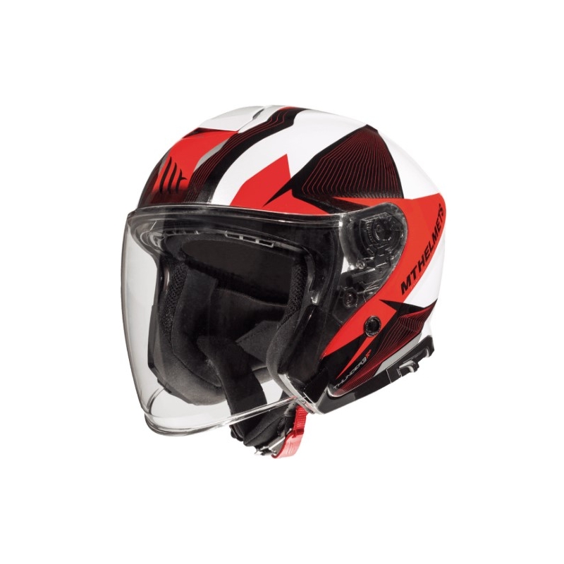Otvorena motociklistička kaciga MT Thunder 3 SV Wing crno-bijelo-crvena - II. kvaliteta
