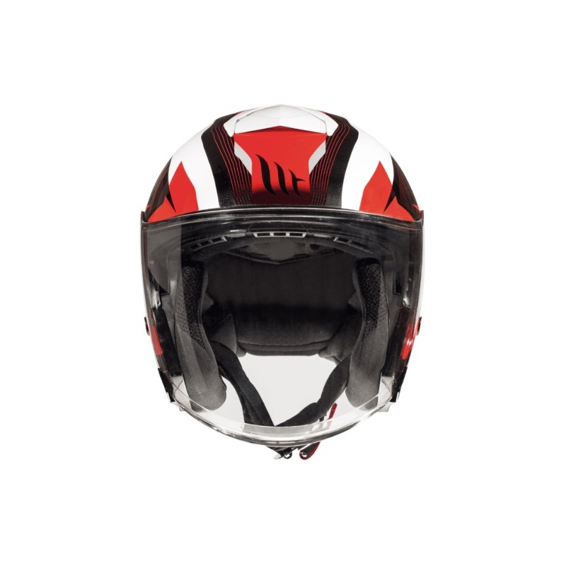 Otvorena motociklistička kaciga MT Thunder 3 SV Wing crno-bijelo-crvena - II. kvaliteta