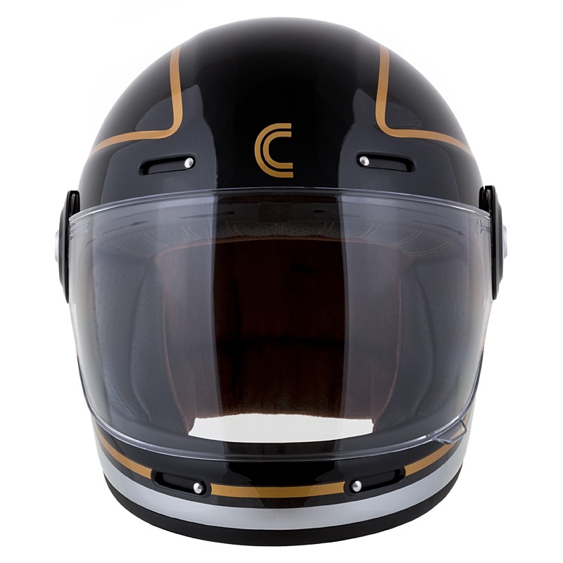 Integralna moto kaciga Cassida Fiber Jawa Sport crna-srebrna-zlatna