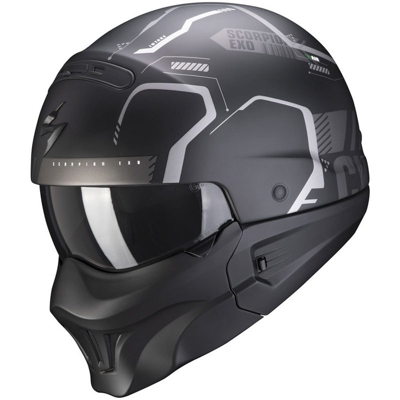 Otvorena kaciga Scorpion EXO-COMBAT EVO Ram crno-srebrna mat