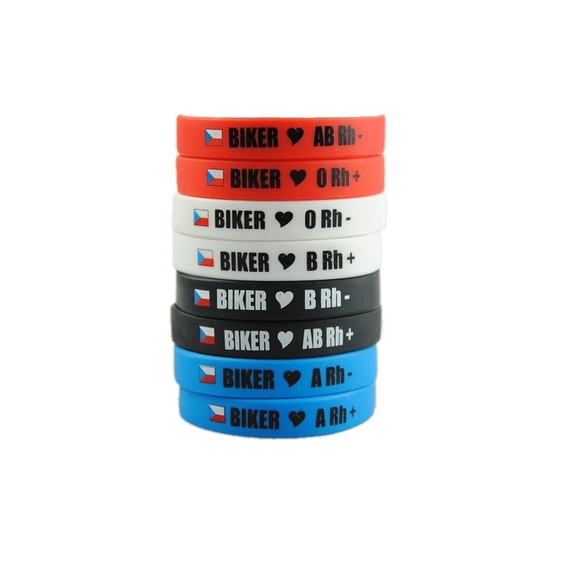 Motoristička narukvica Biker s krvnom grupom AB RH-
