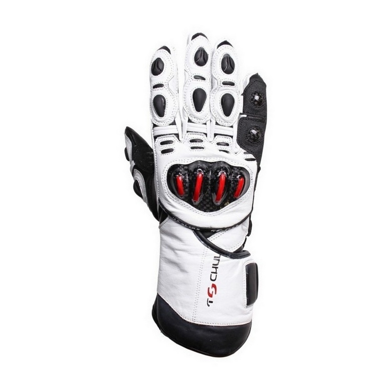 Motorističke rukavice Tschul 270 bijele-crne rasprodaja