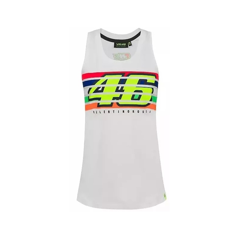 Ženska majica bez rukava VR46 Valentino Rossi STRIPES bijela
