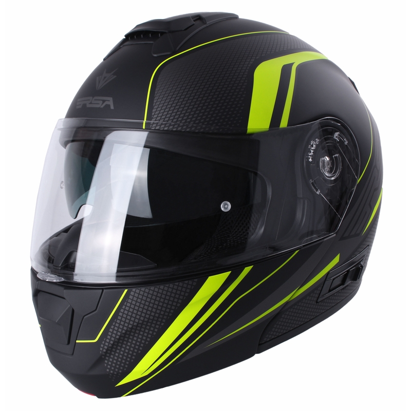 Motoristička kaciga na preklop RSA Rival crno-siva-fluo žuta