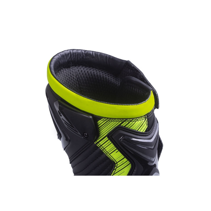 Crno-fluo žute motociklističke čizme Street Racer Grid