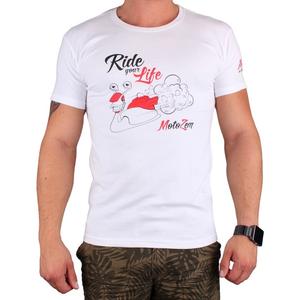 Majica s MotoZem motivom Ride your life bijela rasprodaja