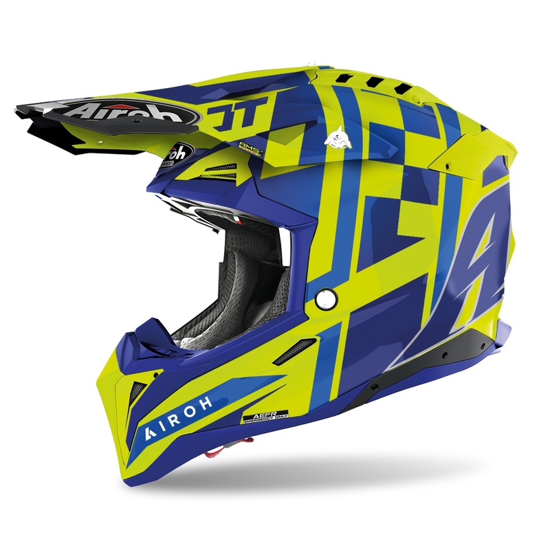 Airoh Aviator 3.0 TC21 2022 Blue Fluo Yellow Glossy Motocross kaciga rasprodaja