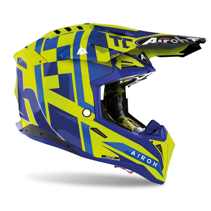 Airoh Aviator 3.0 TC21 2022 Blue Fluo Yellow Glossy Motocross kaciga rasprodaja