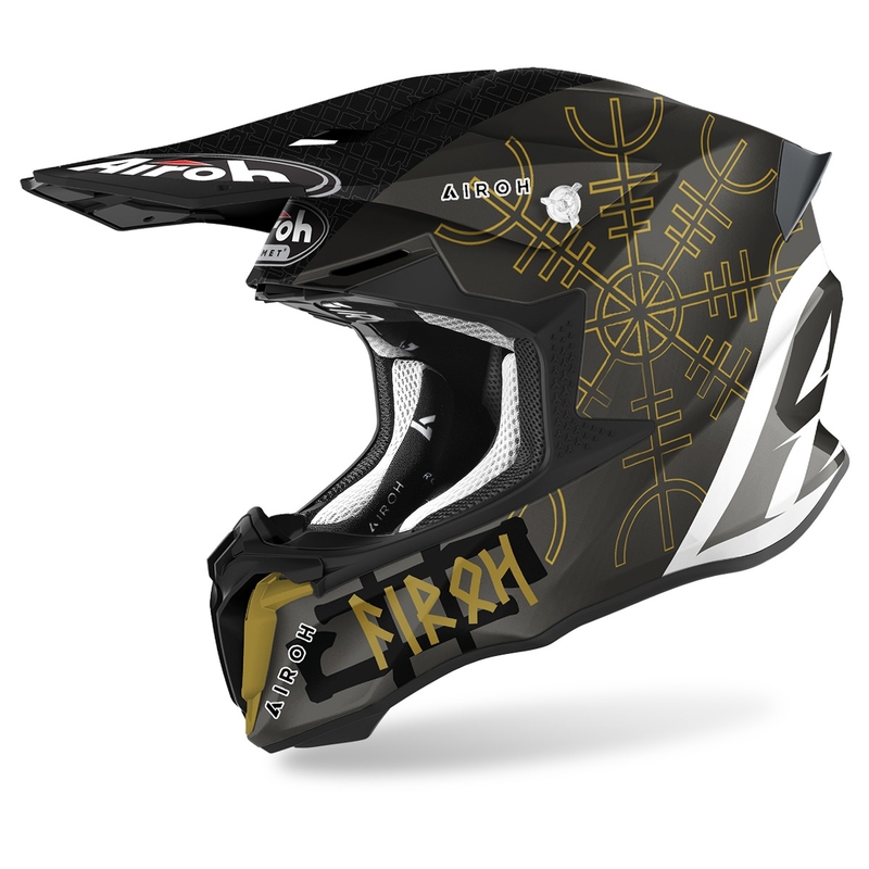Motocross kaciga Airoh Twist 2.0 Sword 2021 bijelo-zlatno-siva rasprodaja