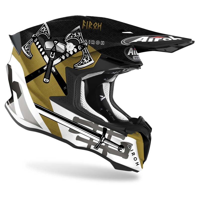 Motocross kaciga Airoh Twist 2.0 Sword 2021 bijelo-zlatno-siva rasprodaja